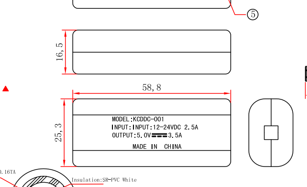 Габаритный чертеж преобразователя мощности